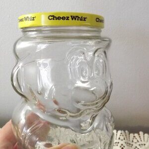 Rare Vintage 1989 Super Mario Bros. Glass Kraft Cheez Whiz Jar, Original Lid